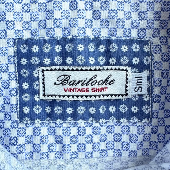 BARILOCHE Vintage made in Spain cotton spandex blue fit shirt S - Picture 4 of 8